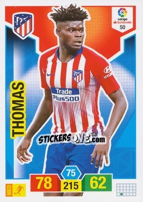 Sticker Thomas Partey - Liga Santander 2018-2019. Adrenalyn XL n. 50 - Panini