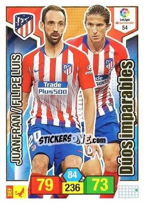 Sticker Juanfran / Filipe Luis - Liga Santander 2018-2019. Adrenalyn XL n. 54 - Panini