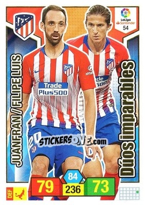 Figurina Juanfran / Filipe Luis - Liga Santander 2018-2019. Adrenalyn XL - Panini