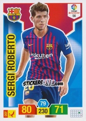 Sticker Sergi Roberto - Liga Santander 2018-2019. Adrenalyn XL n. 56 - Panini