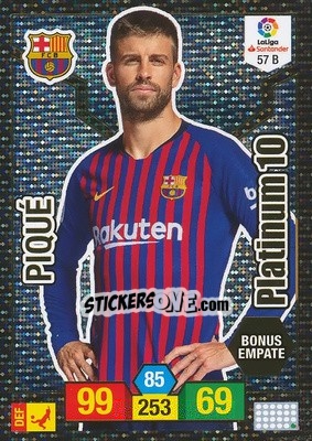 Sticker Piqué - Liga Santander 2018-2019. Adrenalyn XL n. 57B - Panini