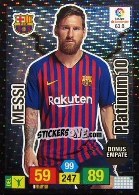 Sticker Messi - Liga Santander 2018-2019. Adrenalyn XL n. 63B - Panini