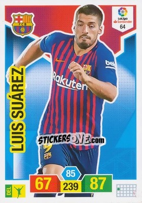 Sticker Luis Suárez - Liga Santander 2018-2019. Adrenalyn XL n. 64 - Panini