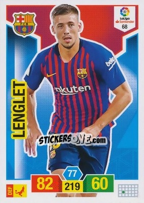 Sticker Lenglet - Liga Santander 2018-2019. Adrenalyn XL n. 68 - Panini