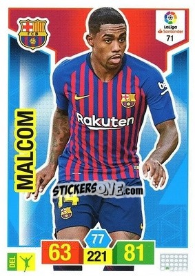 Sticker Malcom - Liga Santander 2018-2019. Adrenalyn XL n. 71 - Panini