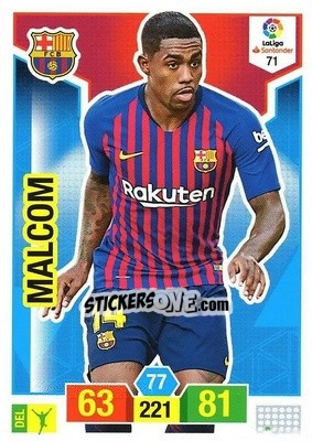 Cromo Malcom - Liga Santander 2018-2019. Adrenalyn XL - Panini