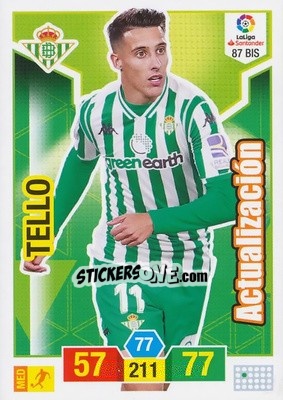 Sticker Tello - Liga Santander 2018-2019. Adrenalyn XL n. 87bis - Panini
