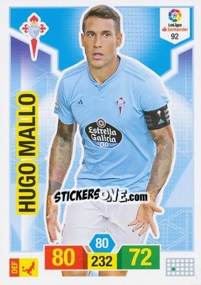 Sticker Hugo Mallo - Liga Santander 2018-2019. Adrenalyn XL n. 92 - Panini