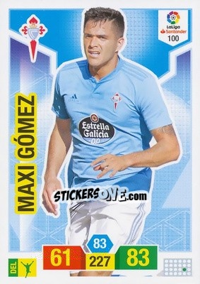 Sticker Maxi Gómez - Liga Santander 2018-2019. Adrenalyn XL n. 100 - Panini