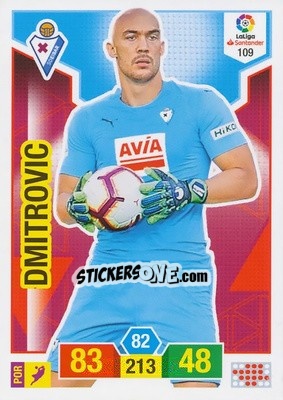 Sticker Dmitrovic - Liga Santander 2018-2019. Adrenalyn XL n. 109 - Panini