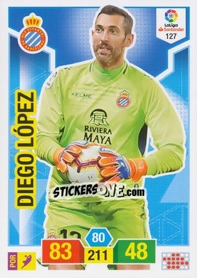 Cromo Diego López - Liga Santander 2018-2019. Adrenalyn XL - Panini