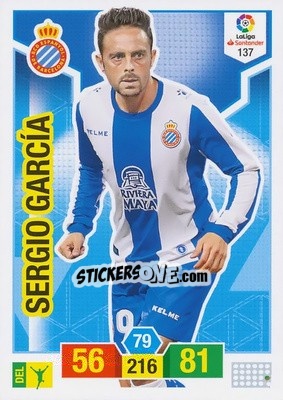 Sticker Sergio García - Liga Santander 2018-2019. Adrenalyn XL n. 137 - Panini