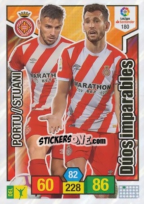 Sticker Portu / Stuani - Liga Santander 2018-2019. Adrenalyn XL n. 180 - Panini