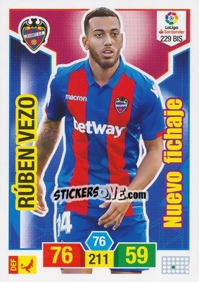Sticker Rúben Vezo - Liga Santander 2018-2019. Adrenalyn XL n. 229bis - Panini