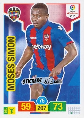 Sticker Moses Simon - Liga Santander 2018-2019. Adrenalyn XL n. 232 - Panini