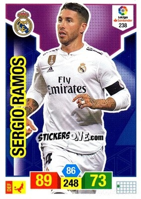 Sticker Sergio Ramos - Liga Santander 2018-2019. Adrenalyn XL n. 238 - Panini