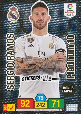 Sticker Sergio Ramos - Liga Santander 2018-2019. Adrenalyn XL n. 238B - Panini
