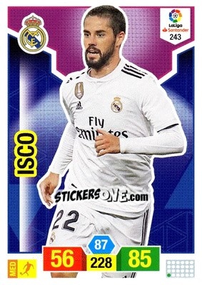 Sticker Isco - Liga Santander 2018-2019. Adrenalyn XL n. 243 - Panini