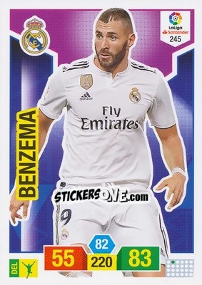 Sticker Benzema - Liga Santander 2018-2019. Adrenalyn XL n. 245 - Panini