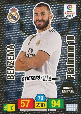 Sticker Benzema - Liga Santander 2018-2019. Adrenalyn XL n. 245B - Panini