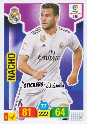 Sticker Nacho Fernández - Liga Santander 2018-2019. Adrenalyn XL n. 248 - Panini