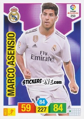 Sticker Marco Asensio - Liga Santander 2018-2019. Adrenalyn XL n. 250 - Panini