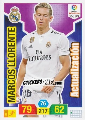 Sticker Marcos Llorente - Liga Santander 2018-2019. Adrenalyn XL n. 250bis - Panini