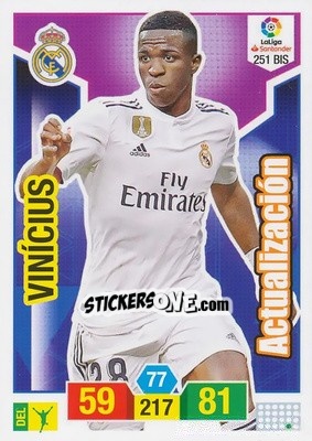 Sticker Vinícius - Liga Santander 2018-2019. Adrenalyn XL n. 251bis - Panini