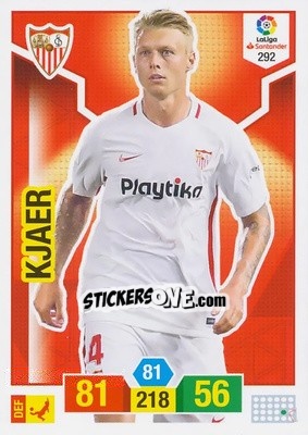 Sticker Kjaer - Liga Santander 2018-2019. Adrenalyn XL n. 292 - Panini
