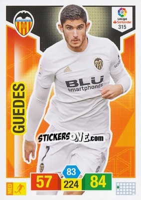 Sticker Guedes - Liga Santander 2018-2019. Adrenalyn XL n. 315 - Panini