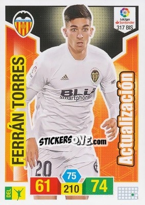 Sticker Ferrán Torres - Liga Santander 2018-2019. Adrenalyn XL n. 317bis - Panini