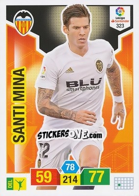 Sticker Santi Mina - Liga Santander 2018-2019. Adrenalyn XL n. 323 - Panini