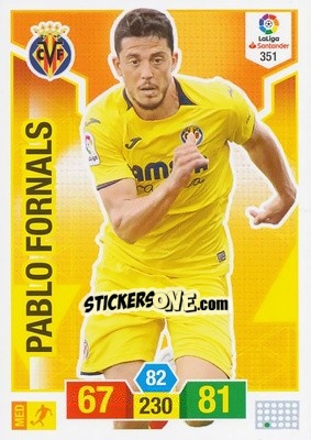 Sticker Pablo Fornals - Liga Santander 2018-2019. Adrenalyn XL n. 351 - Panini