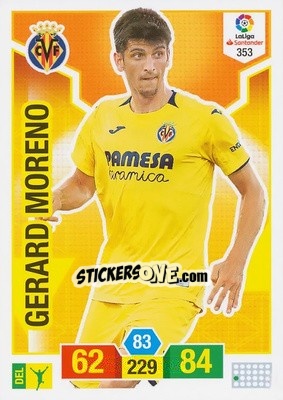 Sticker Gerard Moreno - Liga Santander 2018-2019. Adrenalyn XL n. 353 - Panini