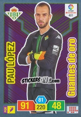 Sticker Pau López - Liga Santander 2018-2019. Adrenalyn XL n. 401 - Panini