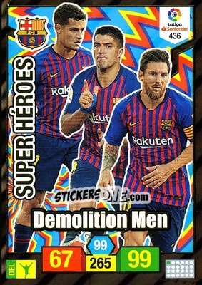 Sticker Demolition Men (Coutinho/suarez/messi) - Liga Santander 2018-2019. Adrenalyn XL n. 436 - Panini