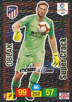 Sticker Oblak - Liga Santander 2018-2019. Adrenalyn XL n. 443 - Panini