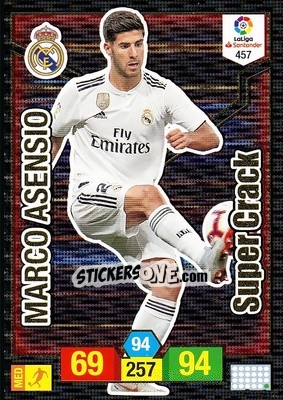 Sticker Marco Asensio - Liga Santander 2018-2019. Adrenalyn XL n. 457 - Panini