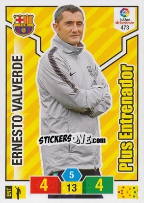 Cromo Ernesto Valverde - Liga Santander 2018-2019. Adrenalyn XL n. 473 - Panini