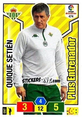 Sticker Quique Setién - Liga Santander 2018-2019. Adrenalyn XL n. 474 - Panini