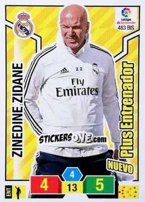 Figurina Zinedine Zidane - Liga Santander 2018-2019. Adrenalyn XL - Panini