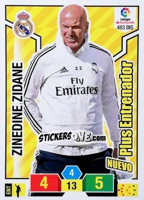 Sticker Zinedine Zidane - Liga Santander 2018-2019. Adrenalyn XL n. 483bis - Panini