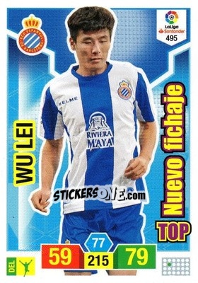 Sticker Wu Lei - Liga Santander 2018-2019. Adrenalyn XL n. 495 - Panini