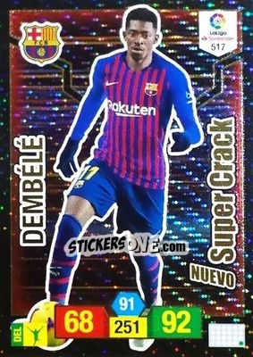 Sticker Ousmane Dembélé - Liga Santander 2018-2019. Adrenalyn XL n. 517 - Panini