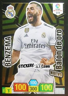 Sticker Benzema - Liga Santander 2018-2019. Adrenalyn XL n. 519 - Panini