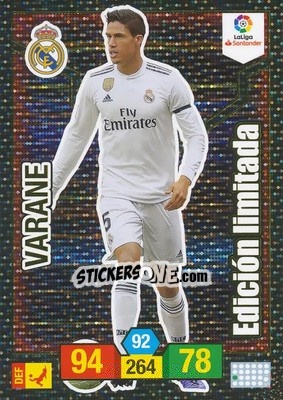 Sticker Varane - Liga Santander 2018-2019. Adrenalyn XL n. LE-RV - Panini