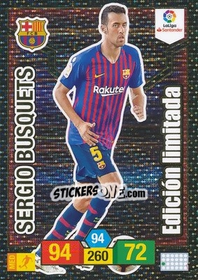 Sticker Sergio Busquets - Liga Santander 2018-2019. Adrenalyn XL n. LE-SB - Panini