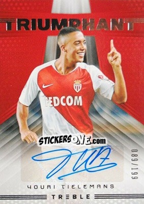 Sticker Youri Tielemans - Treble Soccer 2018-2019 - Panini