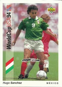 Sticker Hugo Sanchez - World Cup USA 1994. Preview Italian/Spanish n. 64 - Upper Deck