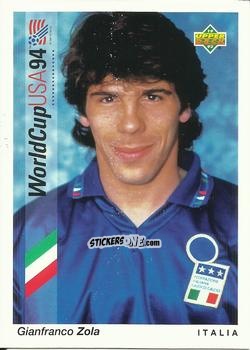 Sticker Gianfranco Zola - World Cup USA 1994. Preview Italian/Spanish n. 160 - Upper Deck